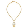 Bujukan Bold - 14K Yellow Gold Bujukan and Diamond Marquise Pendant Necklace - 0.35 ct
