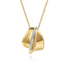 Bujukan Bold - 14K Yellow Gold Bujukan and Diamond Pendant Necklace - 0.1 ct