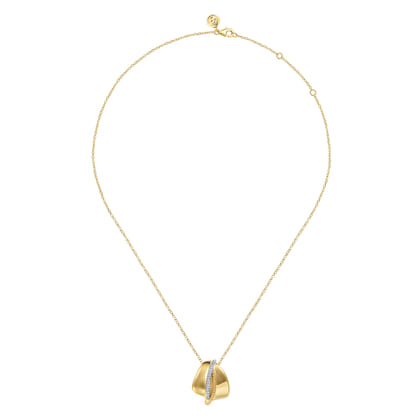 Bujukan Bold - 14K Yellow Gold Bujukan and Diamond Pendant Necklace
