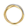 Bujukan Bold - 14K Yellow Gold Bujukan and Diamond Wide Band X Ring - 0.25 ct