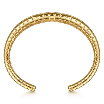 Bujukan Bold - 14K Yellow Plain Gold Graduating Cuff Bracelet