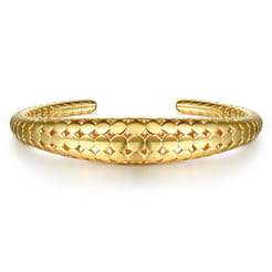 Bujukan Bold - 14K Yellow Plain Gold Graduating Cuff Bracelet