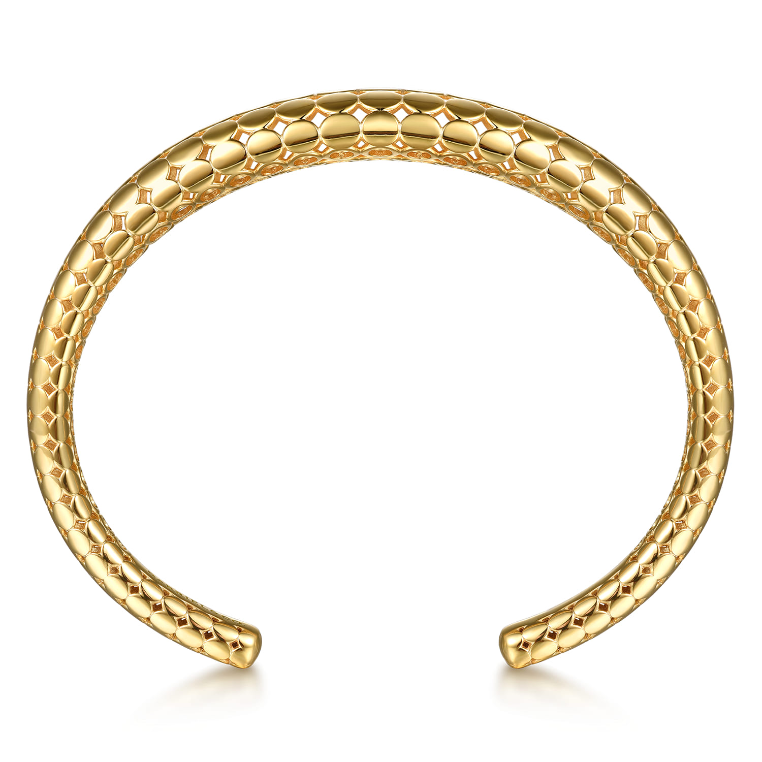 Bujukan Bold - 14K Yellow Plain Gold Graduating Cuff Bracelet - Shot 3