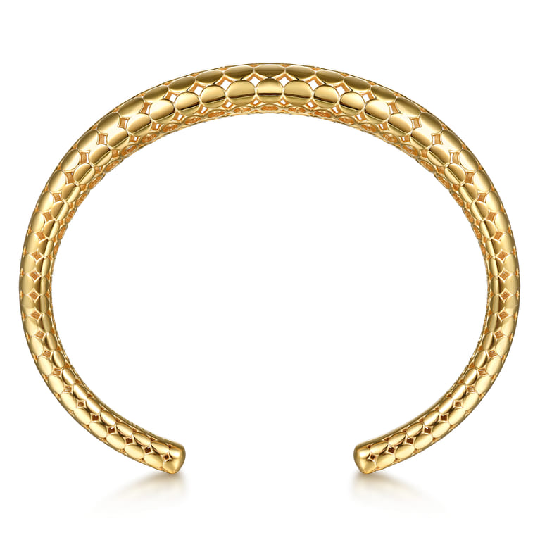 Bujukan Bold - 14K Yellow Plain Gold Graduating Cuff Bracelet - Shot 3