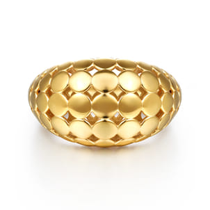 Bujukan Bold - 14K Yellow Plain Gold Wide Bujukan Band Ring