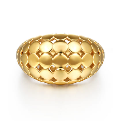 Bujukan Bold - 14K Yellow Plain Gold Wide Bujukan Band Ring