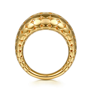 Bujukan Bold - 14K Yellow Plain Gold Wide Bujukan Band Ring