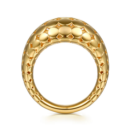 Bujukan Bold - 14K Yellow Plain Gold Wide Bujukan Band Ring
