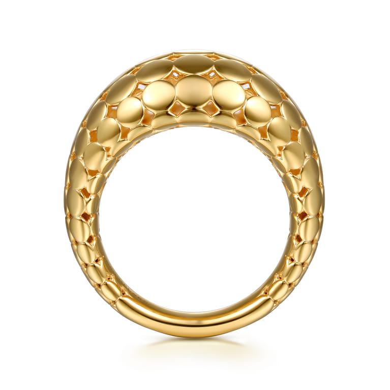 Bujukan Bold - 14K Yellow Plain Gold Wide Bujukan Band Ring - Shot 2