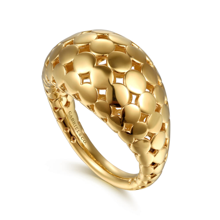 Bujukan Bold - 14K Yellow Plain Gold Wide Bujukan Band Ring - Shot 3