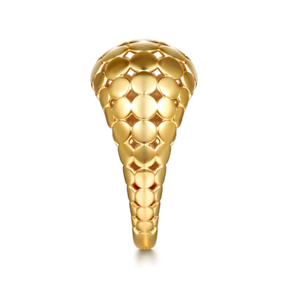 Bujukan Bold - 14K Yellow Plain Gold Wide Bujukan Band Ring