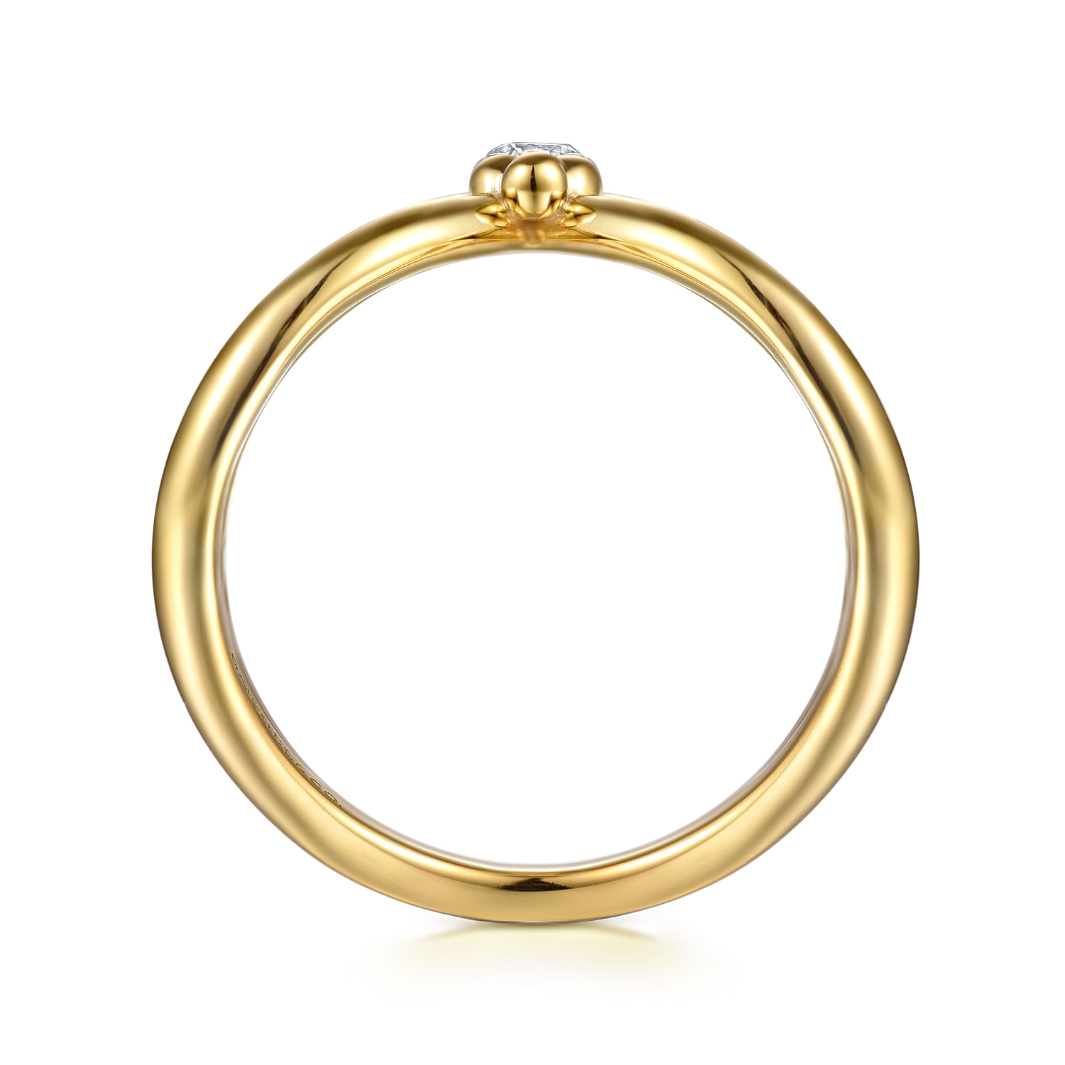 Bujukan Clover - 14K White  Yellow Gold Bujukan and Diamond Chevron Ring