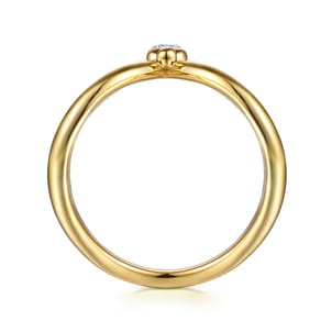 Bujukan Clover - 14K White  Yellow Gold Bujukan and Diamond Chevron Ring