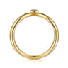 Bujukan Clover - 14K White  Yellow Gold Bujukan and Diamond Chevron Ring - 0.15 ct
