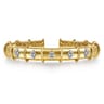 Bujukan Clover - 14K White  Yellow Gold Bujukan and Diamond Split Bangle Bracelet - 0.2 ct