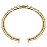 Bujukan Clover - 14K White  Yellow Gold Bujukan and Diamond Split Bangle Bracelet - 0.2 ct