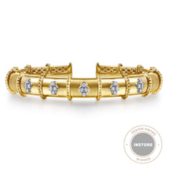 Bujukan-Clover---14K-White--Yellow-Gold-Bujukan-and-Diamond-Split-Bangle-Bracelet1
