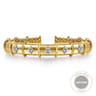 Bujukan Clover - 14K White  Yellow Gold Bujukan and Diamond Split Bangle Bracelet - 0.2 ct