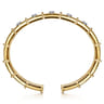 Bujukan Clover - 14K White  Yellow Gold Bujukan and Diamond Split Bangle Bracelet - 0.2 ct