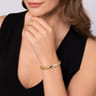 Bujukan Clover - 14K White  Yellow Gold Bujukan and Diamond Split Bangle Bracelet - 0.2 ct