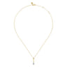 Bujukan Clover - 14K White  Yellow Gold Bujukan and Diamond Teardrop Pendant Necklace - 0.17 ct