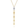 Bujukan Clover - 14K White and Yellow Gold Bujukan and Diamond Clover Drop Necklace - 0.2 ct