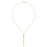 Bujukan Clover - 14K White and Yellow Gold Bujukan and Diamond Clover Drop Necklace - 0.2 ct