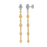 Bujukan Clover - 14K White and Yellow Gold Bujukan and Diamond Clover Stud Drop Earrings - 0.32 ct