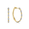 Bujukan Clover - 14K Yellow Gold 30mm Diamond Station Classic Hoop Earrings - 0.5 ct