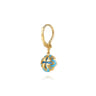 Bujukan Clover - 14K Yellow Gold Bujukan Blue Topaz Clover Drop Earrings with Dusk Blue Enamel