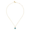 Bujukan Clover - 14K Yellow Gold Bujukan Blue Topaz Clover Pendant Necklace with Dusk Blue Enamel