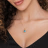 Bujukan Clover - 14K Yellow Gold Bujukan Blue Topaz Clover Pendant Necklace with Dusk Blue Enamel
