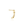 Bujukan Clover - 14K Yellow Gold Bujukan Clover and Diamond J Hoop Earrings - 0.04 ct