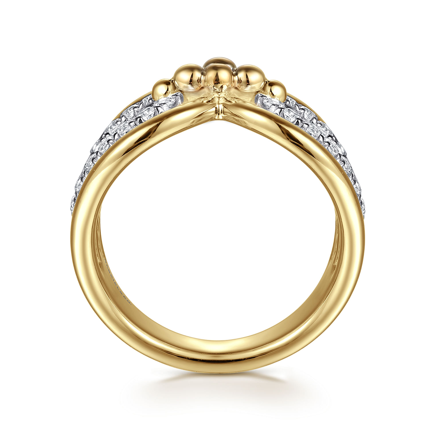 Bujukan Clover - 14K Yellow Gold Bujukan Diamond Link Ring - 0.65 ct - Shot 2