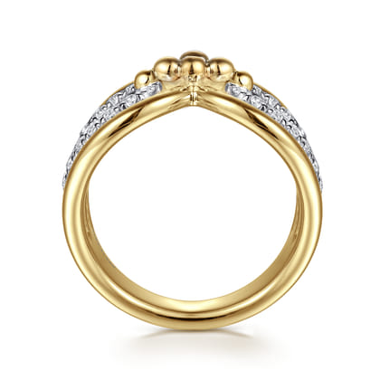 Bujukan Clover - 14K Yellow Gold Bujukan Diamond Link Ring