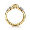 Bujukan Clover - 14K Yellow Gold Bujukan Diamond Link Ring - 0.65 ct