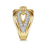 Bujukan Clover - 14K Yellow Gold Bujukan Diamond Link Ring - 0.65 ct