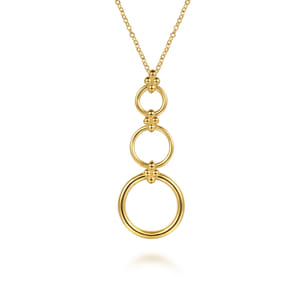 Bujukan Clover - 14K Yellow Gold Bujukan Link Chain Drop Necklace