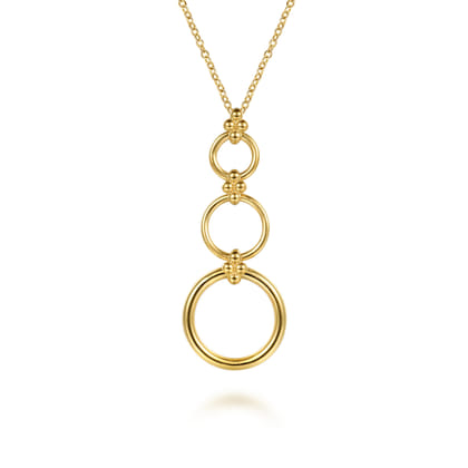 Bujukan Clover - 14K Yellow Gold Bujukan Link Chain Drop Necklace