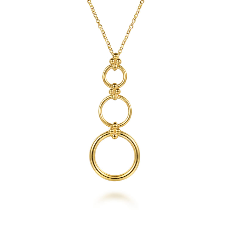 Bujukan Clover - 14K Yellow Gold Bujukan Link Chain Drop Necklace - Shot 1