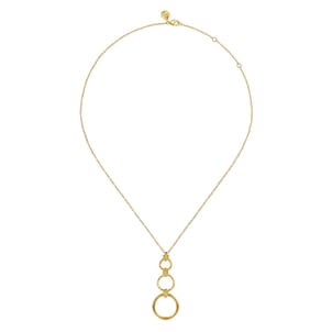 Bujukan Clover - 14K Yellow Gold Bujukan Link Chain Drop Necklace