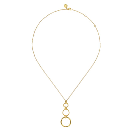 Bujukan Clover - 14K Yellow Gold Bujukan Link Chain Drop Necklace