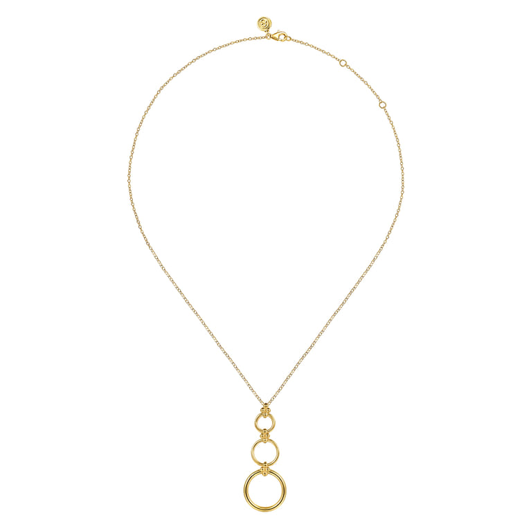 Bujukan Clover - 14K Yellow Gold Bujukan Link Chain Drop Necklace - Shot 2