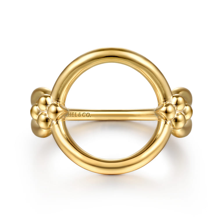 Bujukan Clover - 14K Yellow Gold Bujukan Link Chain Ring - Shot 1