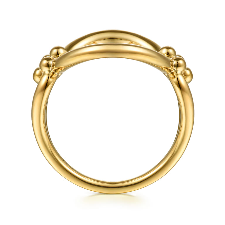 Bujukan Clover - 14K Yellow Gold Bujukan Link Chain Ring - Shot 2