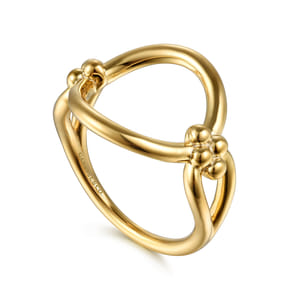Bujukan Clover - 14K Yellow Gold Bujukan Link Chain Ring