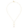 Bujukan Clover - 14K Yellow Gold Clover Bujukan and Pearl Drop Necklace