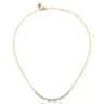 Bujukan Clover - 14K Yellow Gold Curved Bujukan Bar Diamond Necklace - 0.75 ct