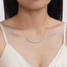 Bujukan Clover - 14K Yellow Gold Curved Bujukan Bar Diamond Necklace - 0.75 ct