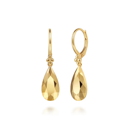 Bujukan Clover - 14K Yellow Gold Drop Earrings-Bujukan